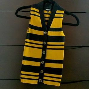 Black and Tan striped sweater vest, never worn, size XS